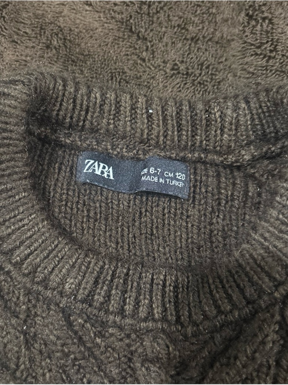 ZARA Kids Brown Cable Knit Sweater